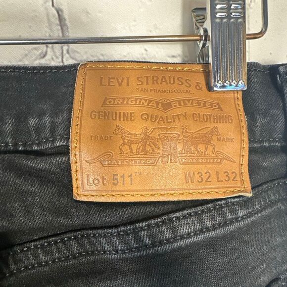 Levi’s 511 Jeans Mens 32 Black Slim Fit Denim Premium San Francisco Stretch - Picture 3 of 12